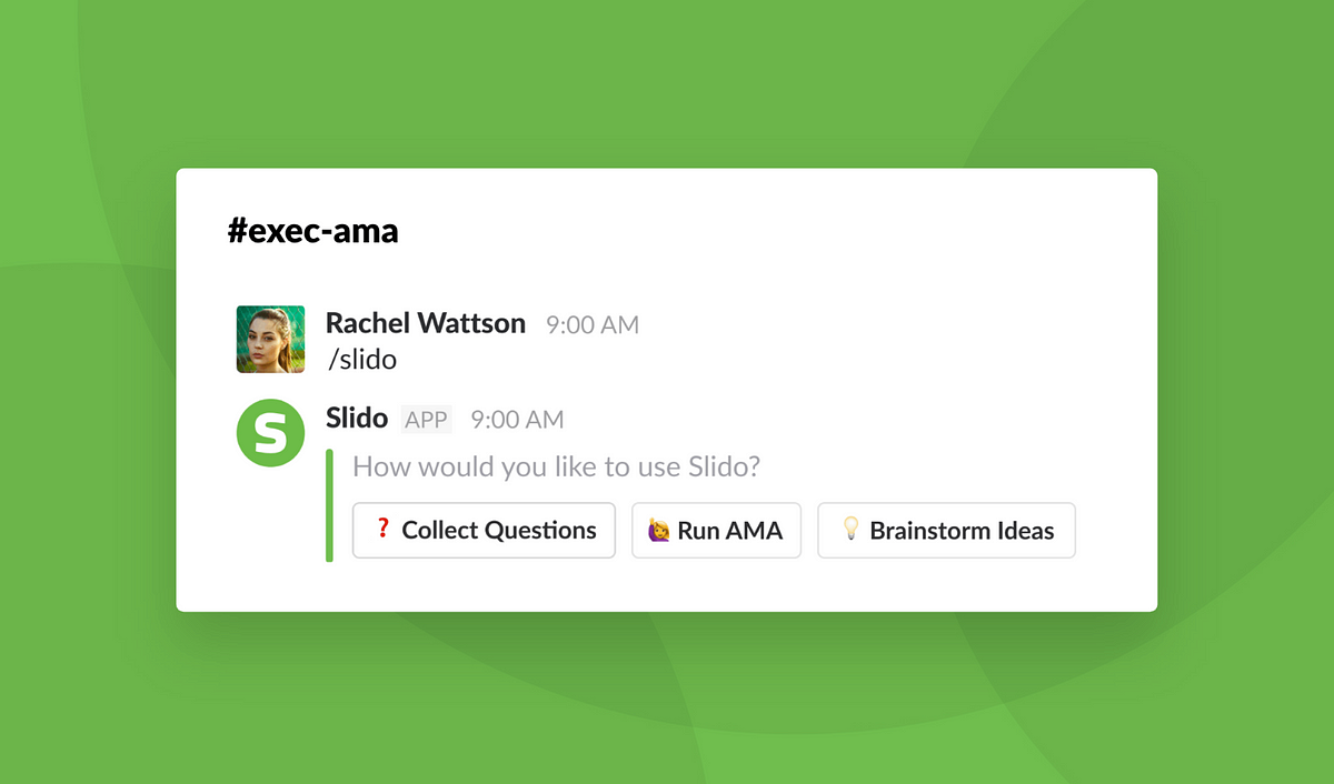 Slido for Slack (2018 – 2020)